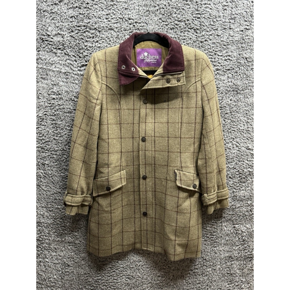 Duchess Of Northumberland Alan Paine Shooting Green Tweed Wool Jacket Size 10 UK